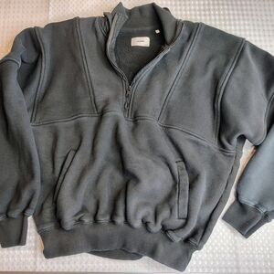 Joah Brown Retro Half Zip Sweater Black One Size